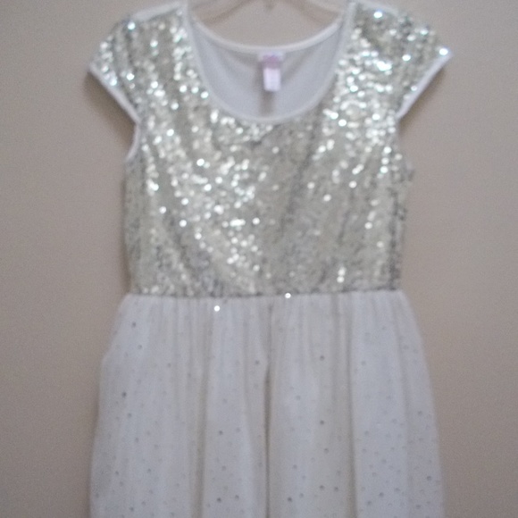 Justice Other - Off White Sequin Girls Dress by Justice